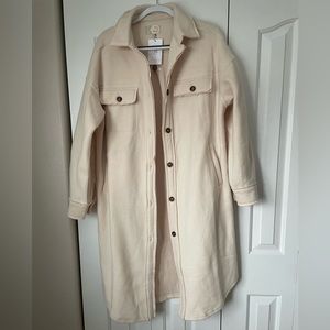 Oil & Hali long button down shacket